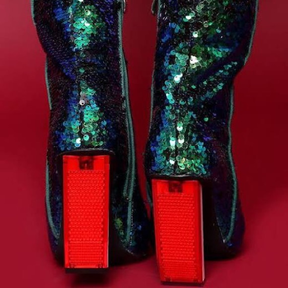 Sequin Reflector Heel Booties - Picture 6 of 7